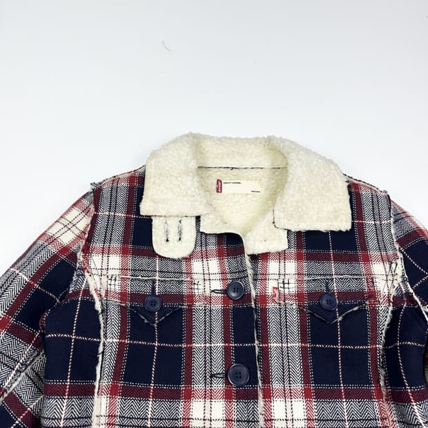 리바이스 오리지널 양털 모직 체크자켓 (M 여성추천)