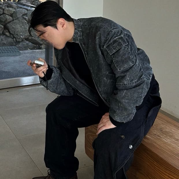 ETCE 워싱 봄버 자켓 L