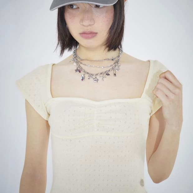 coyseio PUNCHING SHIRRING TOP CREAM