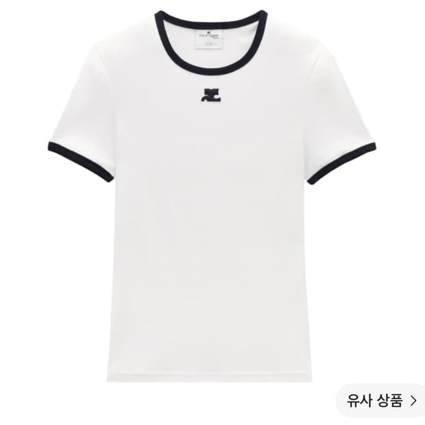 꾸레쥬 화이트 반팔 XXL