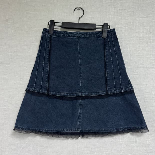 MAX&Co 데님 레이스 미디 스커트 M