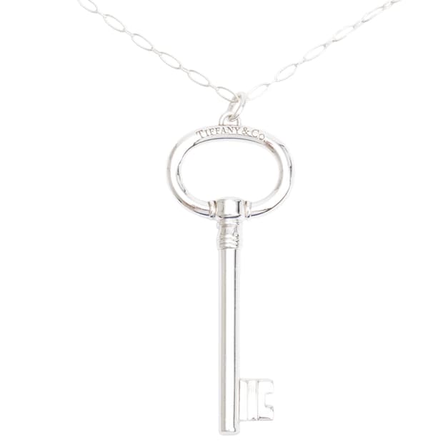 티파니앤코 실버 라지 오벌 키 펜던트 정품