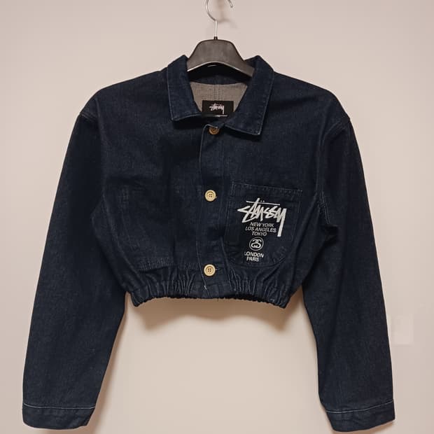 스투시 커스텀 크롭 데님자켓