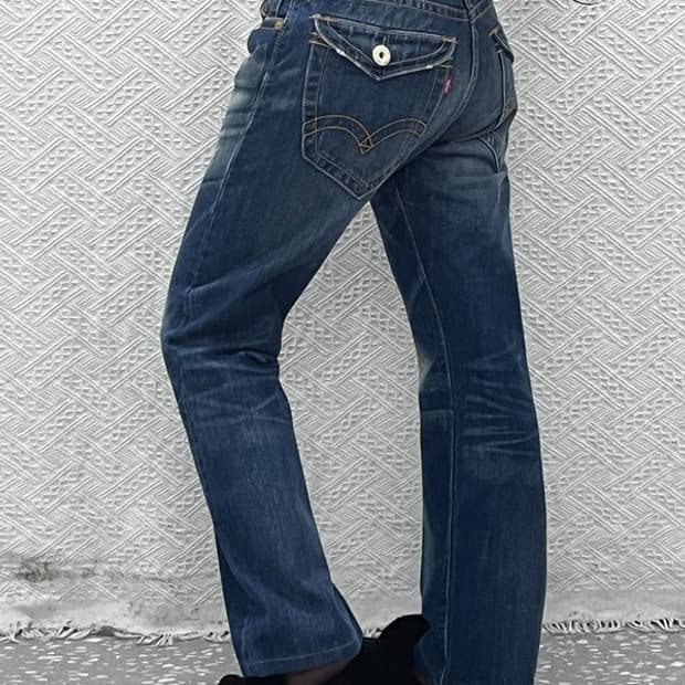 리바이스 523 키치 페인팅 패치 데미지 데님팬츠 32인치 C10528