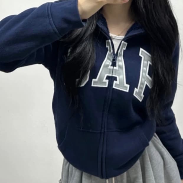 GAP 갭 양털 네이비 후드집업