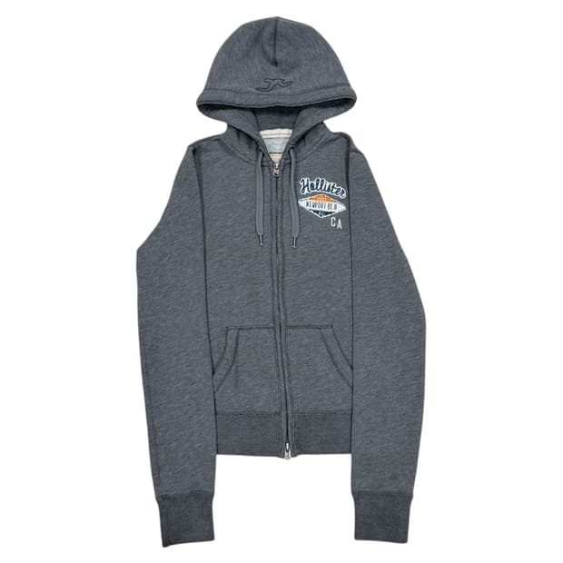 홀리스터 스펠로고 딱붙핏 Y2K 그레이 후드집업 자켓 XS