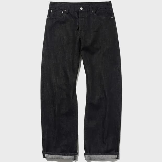 아웃스탠딩 30s 셀비지 신치백 데님 블랙