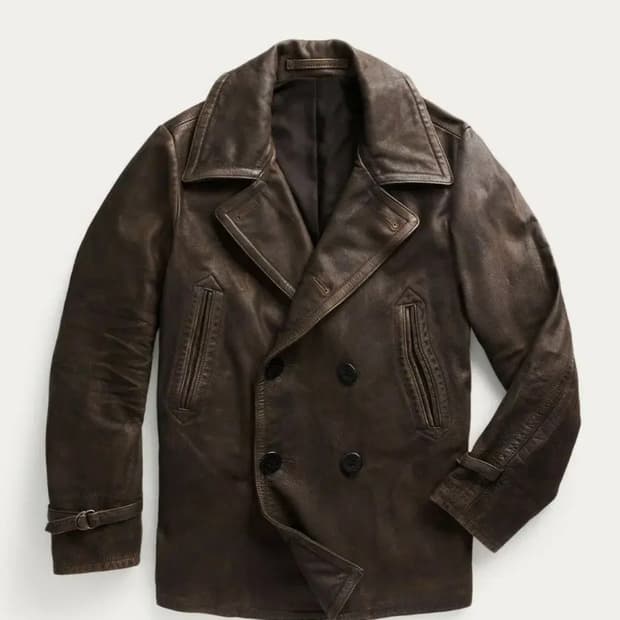 RRL 버팔로 가죽 피코트