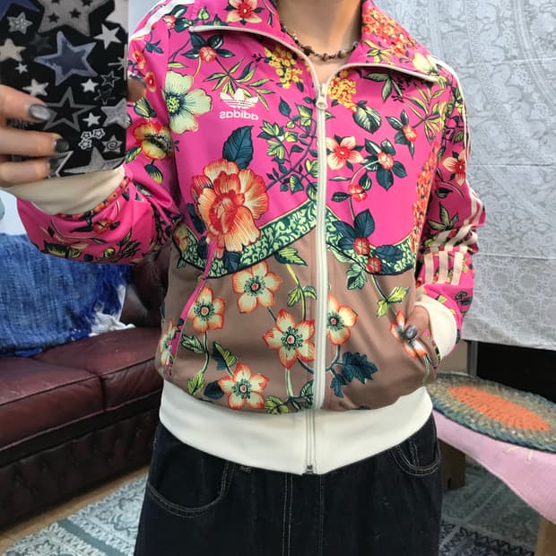 아디다스 여성 플라워패턴 저지 트랙탑 