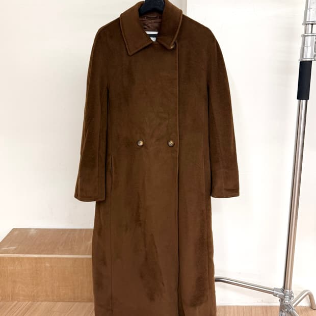 막스마라 브라운 울 캐시미어 롱코트