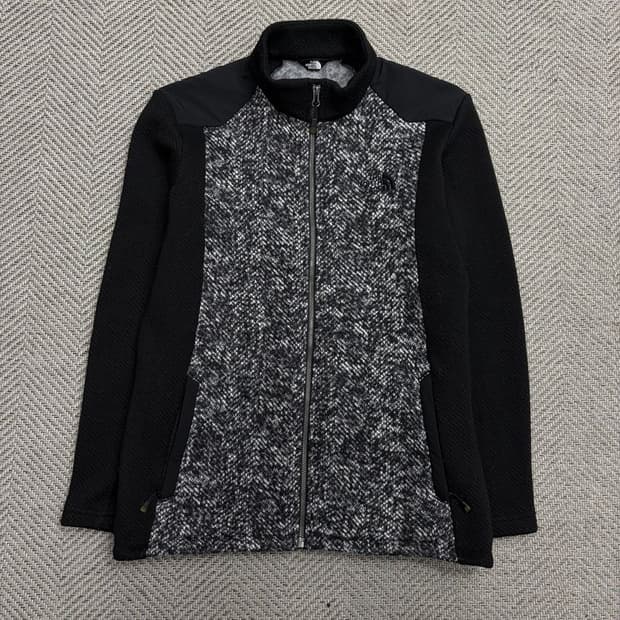 노스페이스 블랙 보카시 니트 집업 v1705