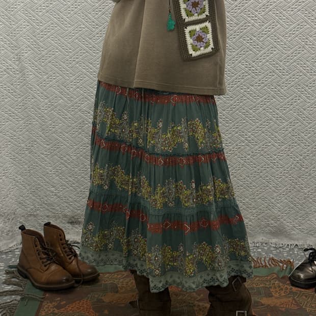 빈티지 코지 모리 플라워 뜨개 클로버 키링 니트 미니 크로스백 K0161