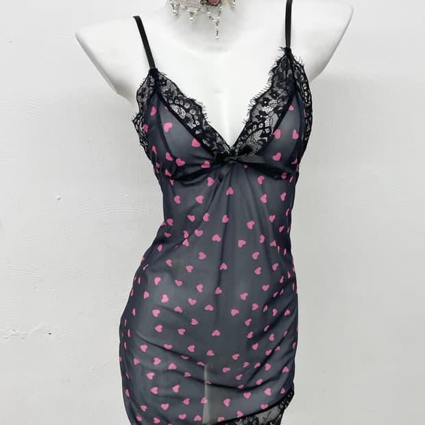 키치 하트 레이스 슬립