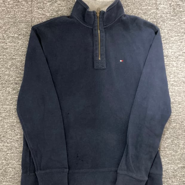 타미힐피거 네이비 하프집업 니트 L