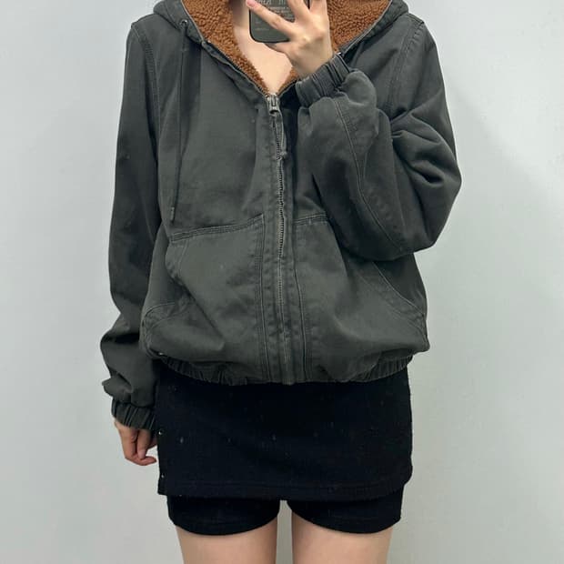 자라 차콜 엑티브 워크 후드 자켓