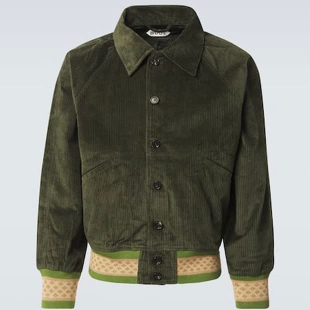 Bode 카키 피리 밴버지 골지 봄버 자켓