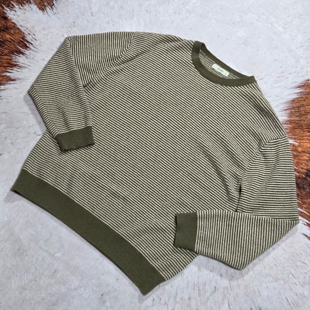 그린 단가라 스프라이프 니트