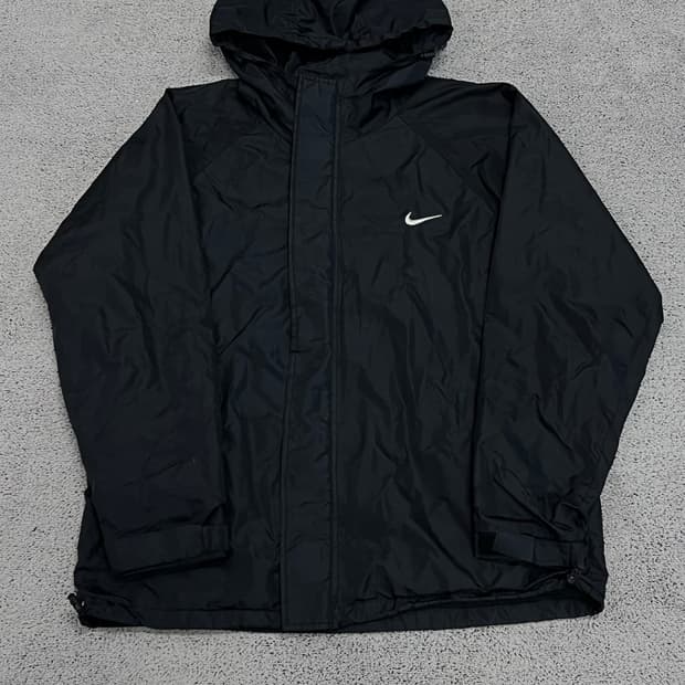(XL) 나이키 올드스쿨 스우시 우븐 바람막이 블랙