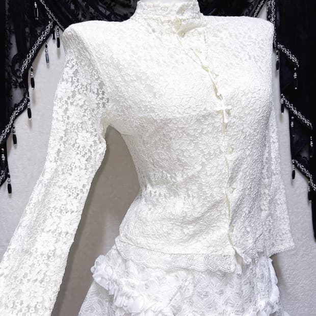 로맨틱고딕 엔젤릭 고스로리 엔틱 레이스 블라우스셔츠 핀터 페어리 오리엔탈