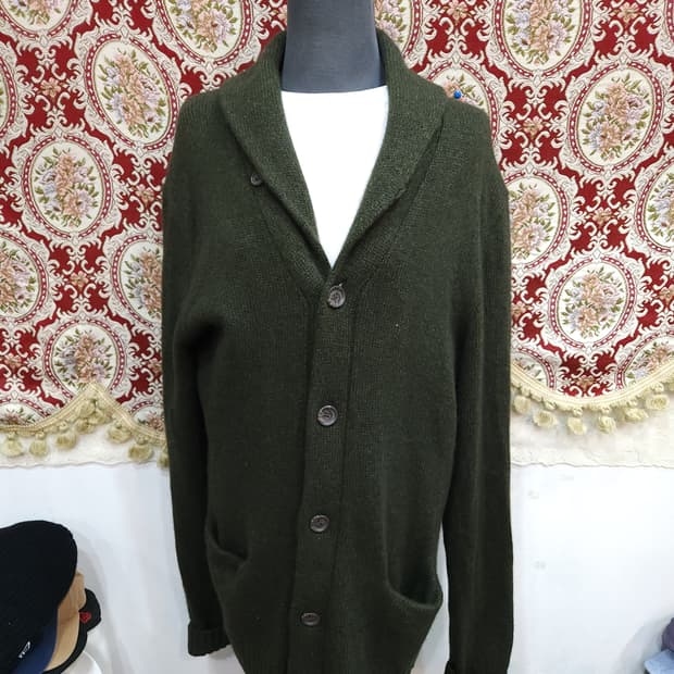 폴로 랄프로렌 00s 캐시미어 울 숄카라 가디건
​
