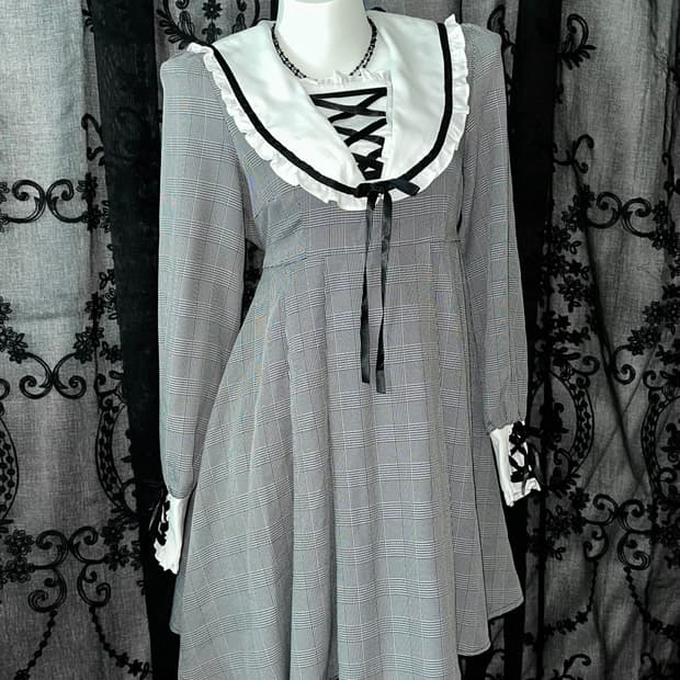 Black+White Check Dress