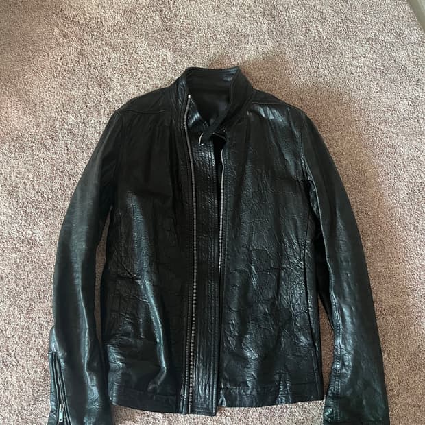 릭오웬스 몰리노 사선 레더자켓 size M