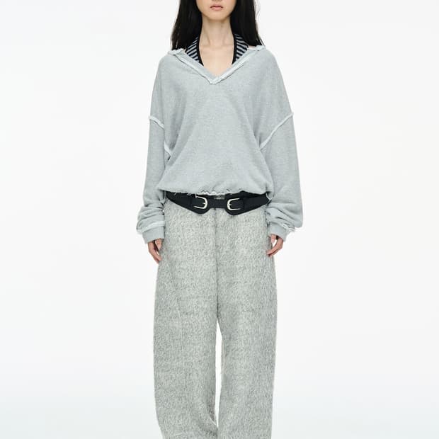 세릭 hairy wide pants/gray