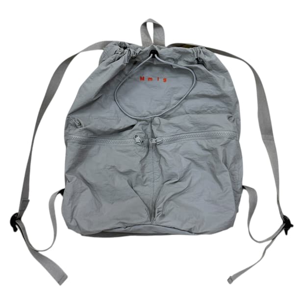 MMLG 나일론 드로우 스트링 럭색 백팩 가방 그레이