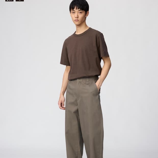 유니클로 U 와이드핏 치노팬츠 브라운 85