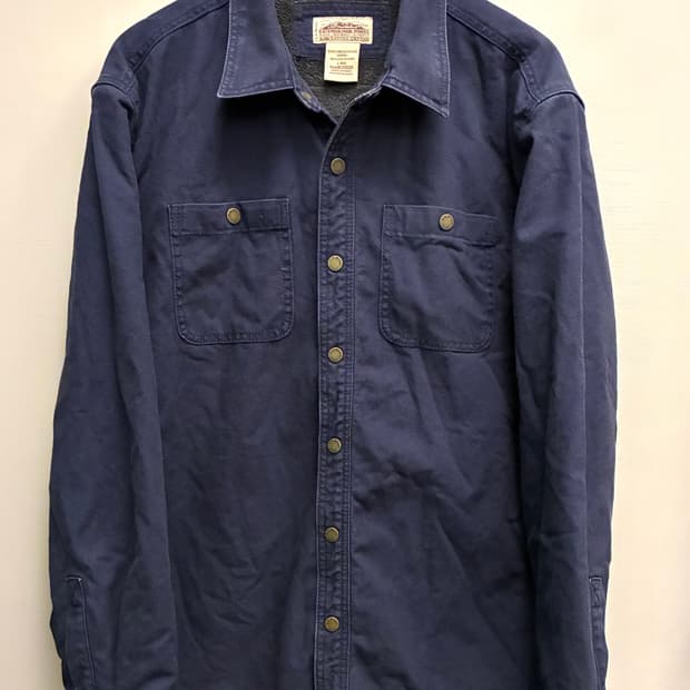 (XL)00s L.L. BEAN 엘엘빈 캔버스 코튼 플리스 워크셔츠자켓