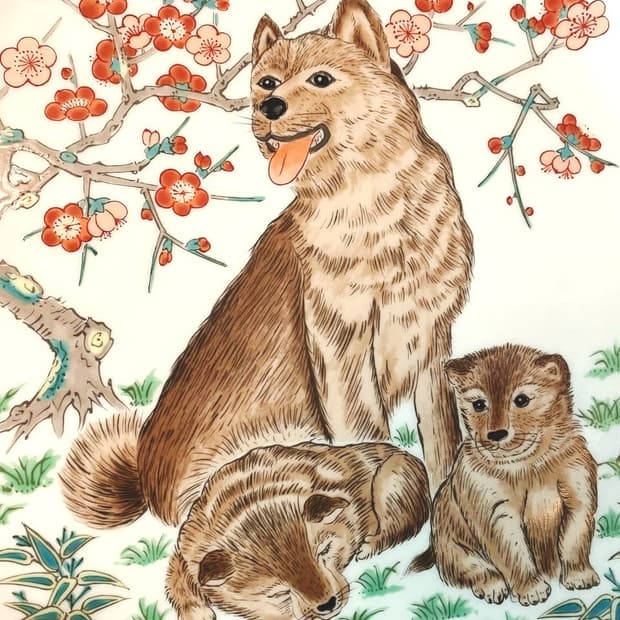 🐶 [Vintage] Japan Arita Puppy Family Or