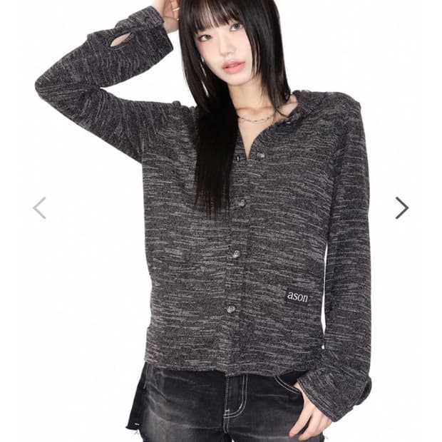 애즈온 선데이 후드 니트 가디건