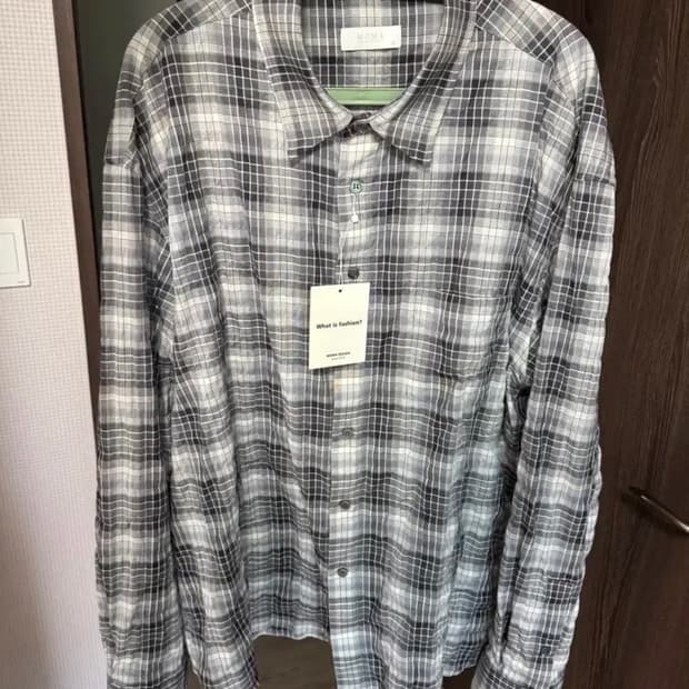 모마디자인 마드라스 해칭룸원단 링클 체크셔츠 50 새상품 판매