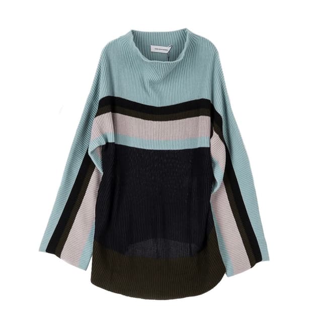 ESSICK STRIPE LONG SLEEVE ASH BLUE/GREY