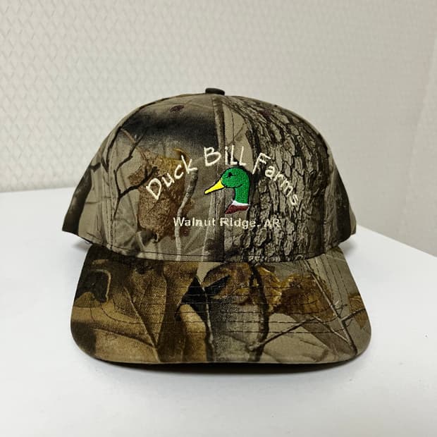 [Made in USA] 빈티지 리얼트리 카모 오리 자수 스냅백