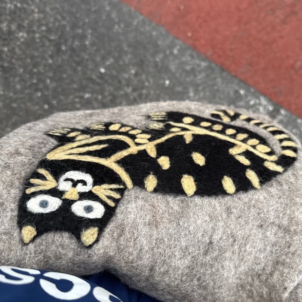 일본 수제 울 고양이 크로스백