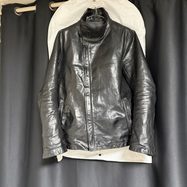 [50]캐롤 크리스찬 포엘 하이넥 레더 자켓