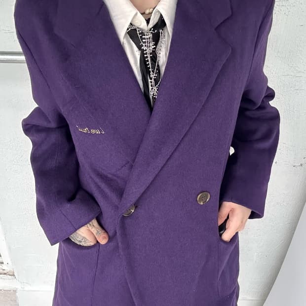 SAINTLESS purple duffel coat