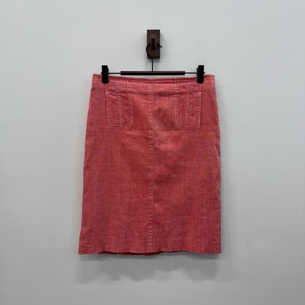 핑크레드 워싱 스커트