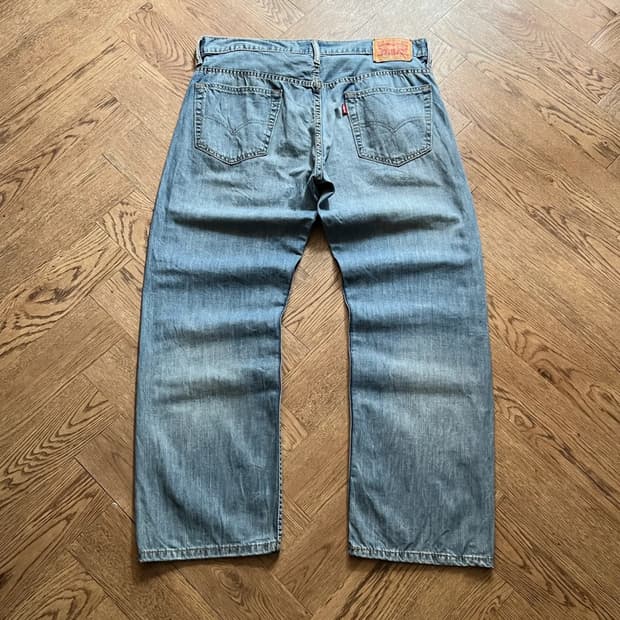 [34]리바이스 569 와이드핏 라이트블루 데님 팬츠