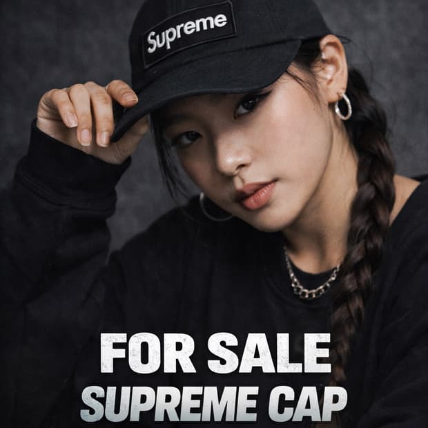 슈프림 블랙 캡 모자