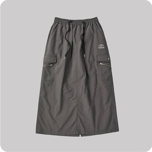 트래블 워크샵 지퍼포켓 스커트 차콜