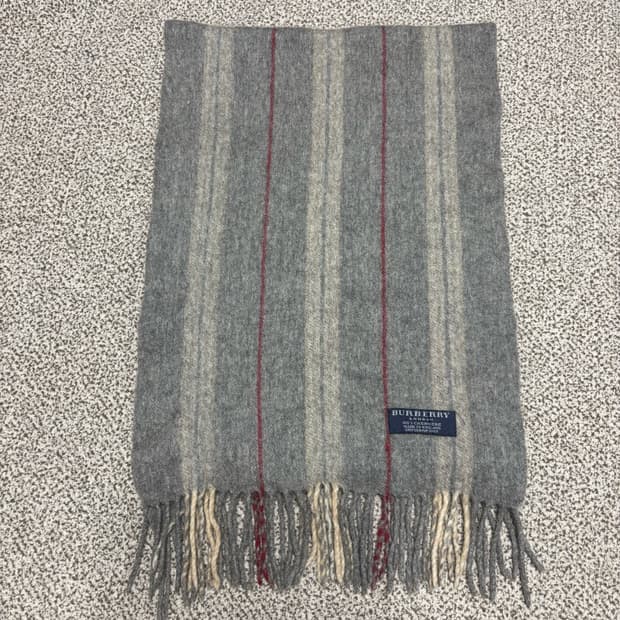 [택포,캐시미어100] 버버리 스트라이프 머플러 목도리 [A]