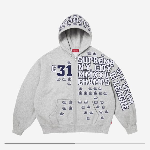 슈프림 supreme League Champs Zip Up 그레이L