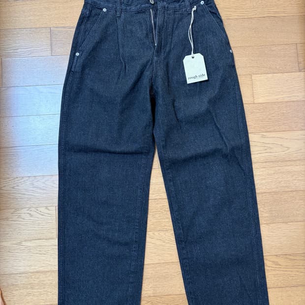러프사이드 드레이프 데님 팬츠 블랙 리퍼브 새상품 1사이즈