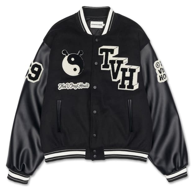 더바이닐하우스 인양 바시티자켓 블랙 S