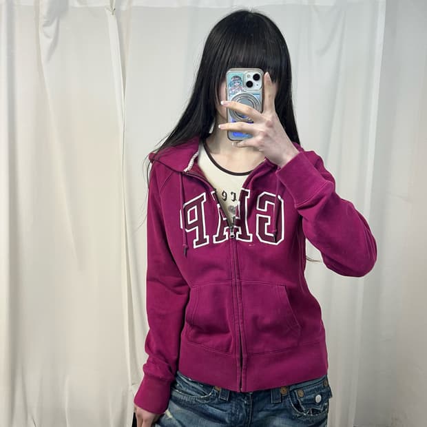 Gap magenta pink zip-up hoodie