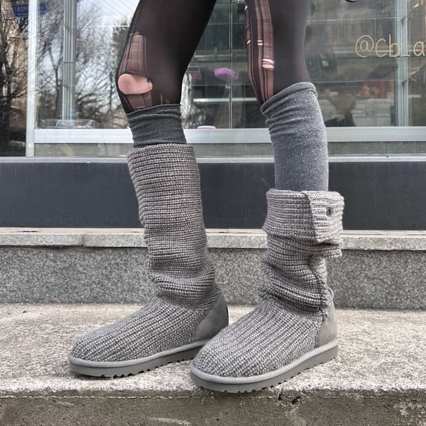 00s 그레이 니트 어그 카디 부츠