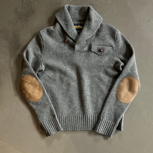 폴로 럭비 숄카라 엘보우 레더패치 니트 S(100)