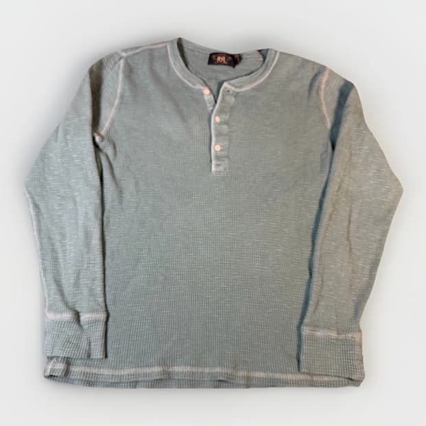 RRL 더블알엘 코튼 와플니트 헨리넥